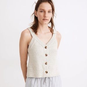 Madewell Rainbow Marled Wakefield Button-Front Sweater Tank Sz S